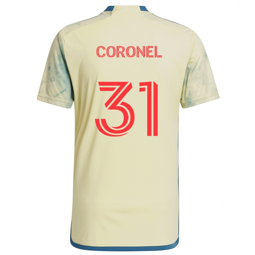 Men Football Carlos Coronel #31 Yellow Red Blue Home Jersey 2024/25 T-Shirt Nz