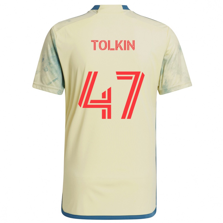 Men Football John Tolkin #47 Yellow Red Blue Home Jersey 2024/25 T-Shirt Nz