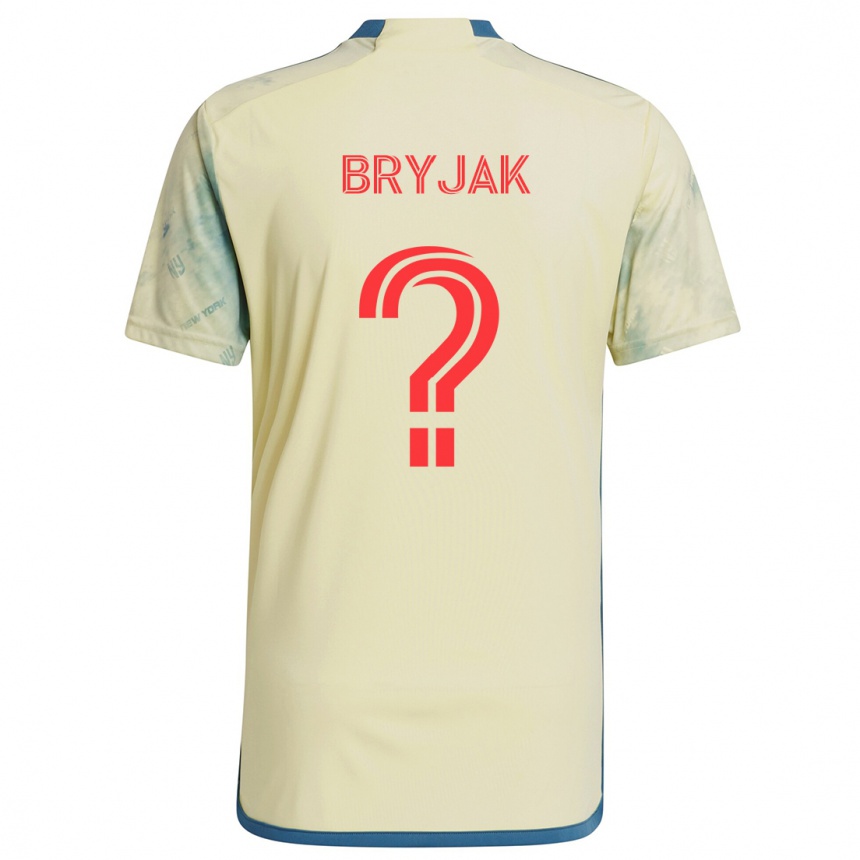 Men Football Jeffrey Bryjak #0 Yellow Red Blue Home Jersey 2024/25 T-Shirt Nz