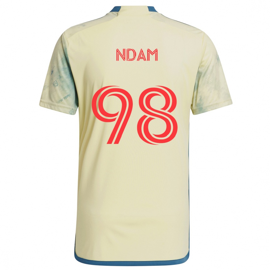 Men Football Hassan Ndam #98 Yellow Red Blue Home Jersey 2024/25 T-Shirt Nz