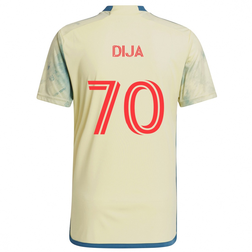 Men Football Dija #70 Yellow Red Blue Home Jersey 2024/25 T-Shirt Nz