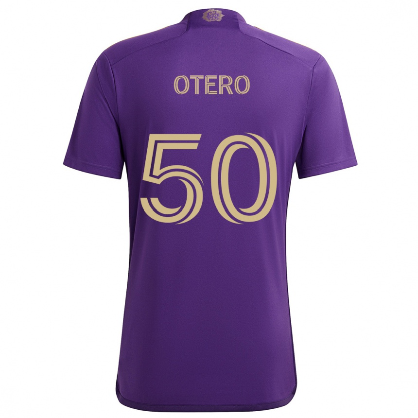 Men Football Javier Otero #50 Purple Yellow Home Jersey 2024/25 T-Shirt Nz