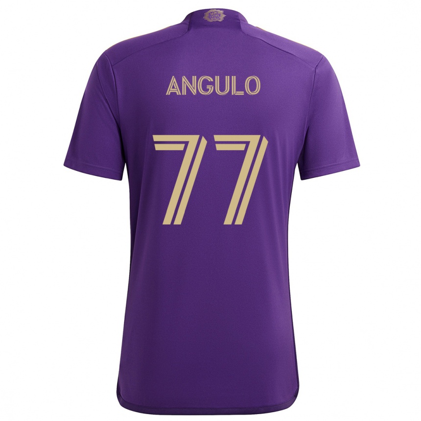 Men Football Iván Angulo #77 Purple Yellow Home Jersey 2024/25 T-Shirt Nz