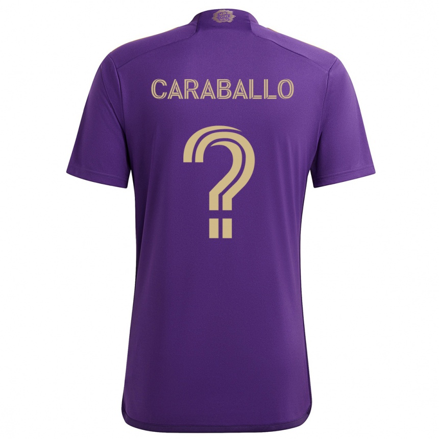 Men Football Gustavo Caraballo #0 Purple Yellow Home Jersey 2024/25 T-Shirt Nz