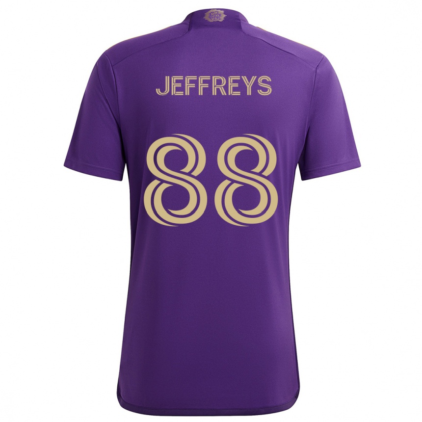 Men Football Tj Jeffreys #88 Purple Yellow Home Jersey 2024/25 T-Shirt Nz