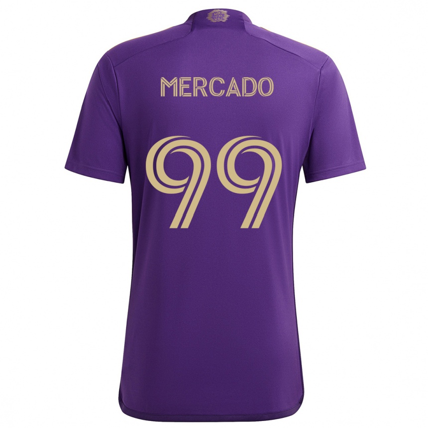 Men Football Carlos Mercado #99 Purple Yellow Home Jersey 2024/25 T-Shirt Nz