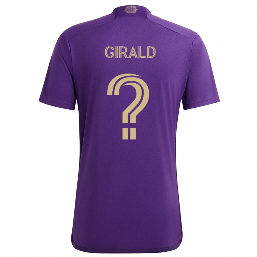 Men Football Gian Girald #0 Purple Yellow Home Jersey 2024/25 T-Shirt Nz