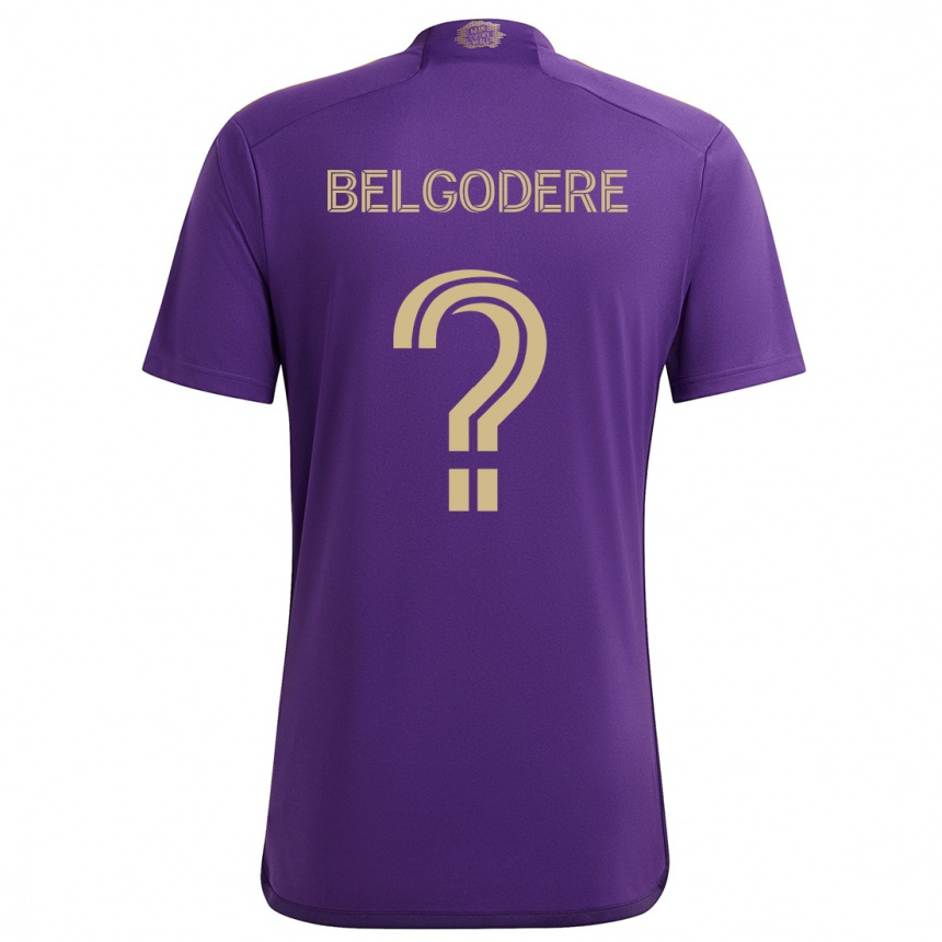 Men Football Matthew Belgodere #0 Purple Yellow Home Jersey 2024/25 T-Shirt Nz