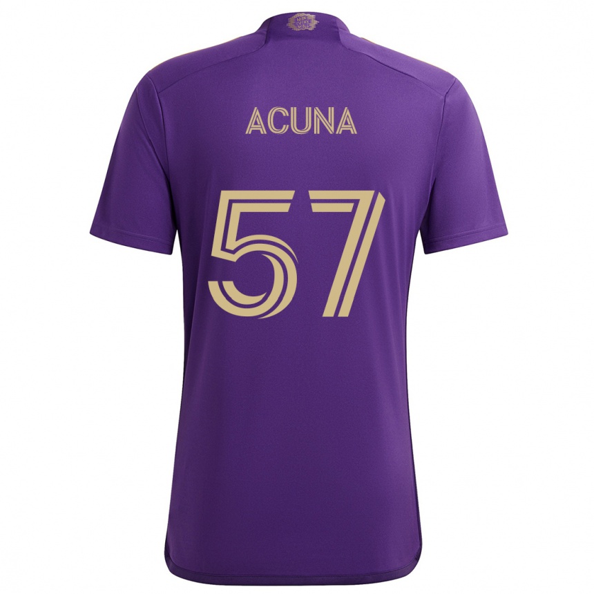 Men Football Cristofer Acuña #57 Purple Yellow Home Jersey 2024/25 T-Shirt Nz