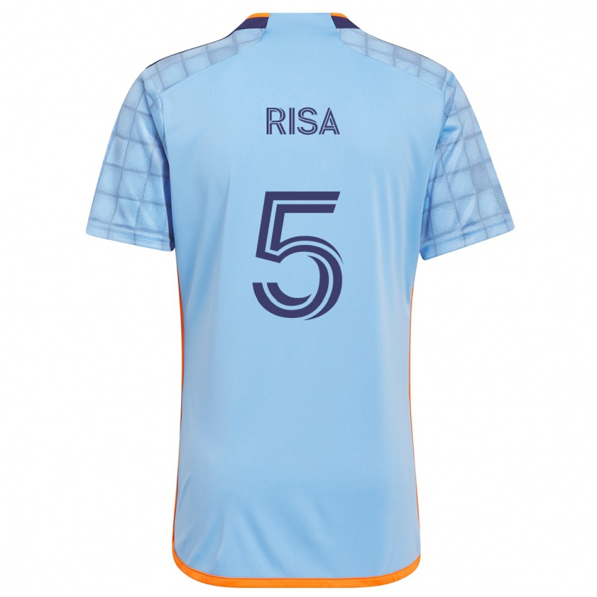 Men Football Birk Risa #5 Blue Orange Home Jersey 2024/25 T-Shirt Nz