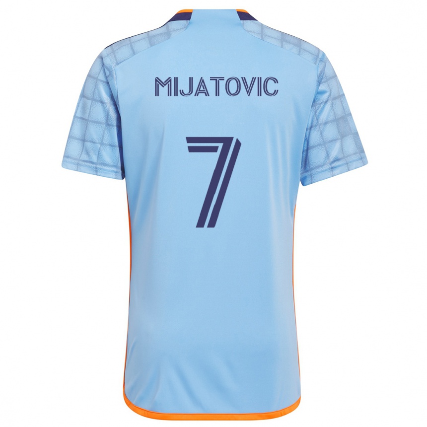 Men Football Jovan Mijatovic #7 Blue Orange Home Jersey 2024/25 T-Shirt Nz