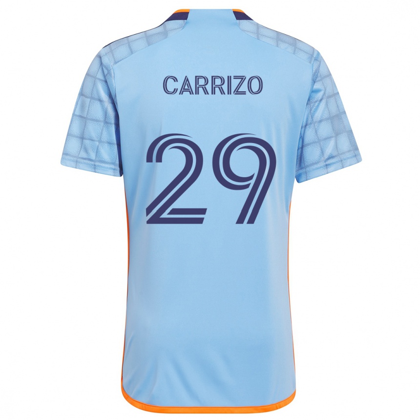 Men Football Máximo Carrizo #29 Blue Orange Home Jersey 2024/25 T-Shirt Nz