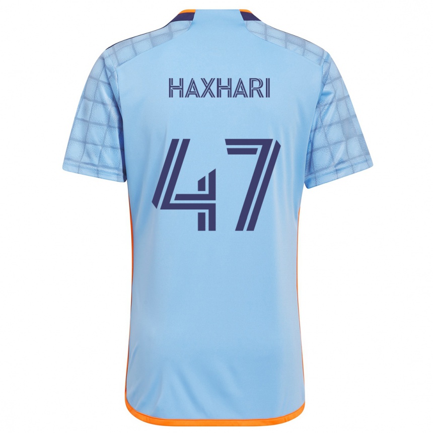 Men Football Klevis Haxhari #47 Blue Orange Home Jersey 2024/25 T-Shirt Nz