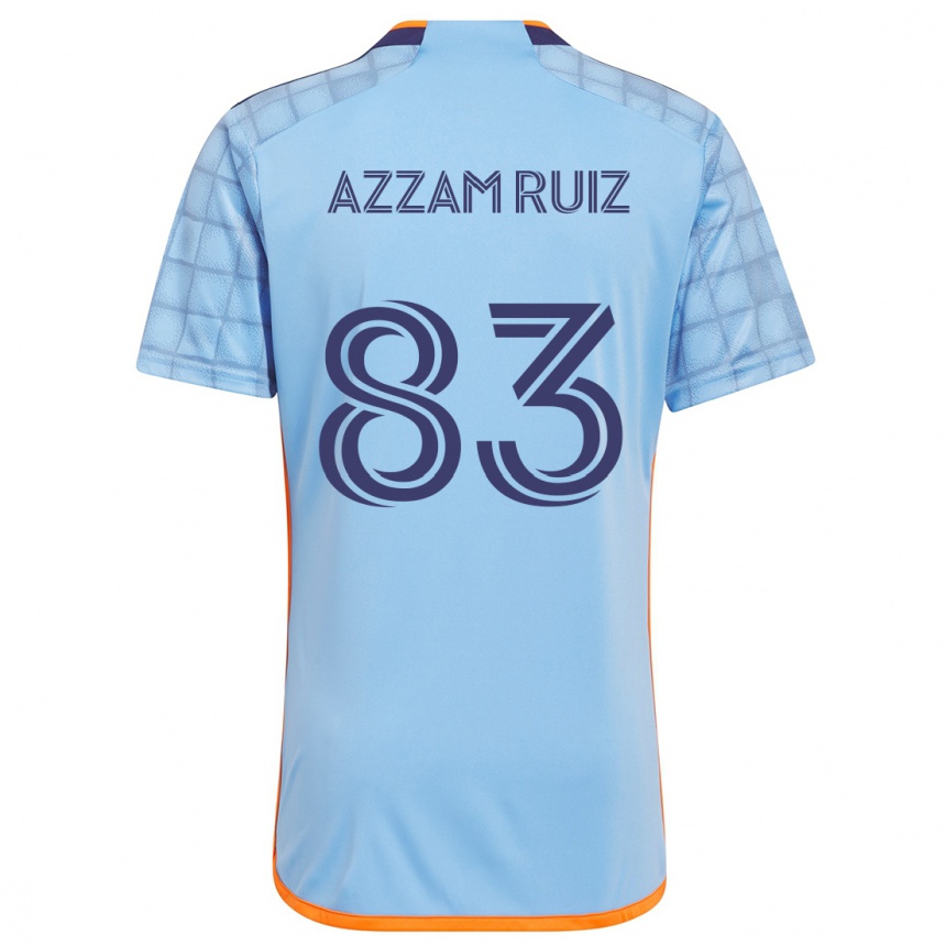 Men Football Camil Azzam Ruiz #83 Blue Orange Home Jersey 2024/25 T-Shirt Nz