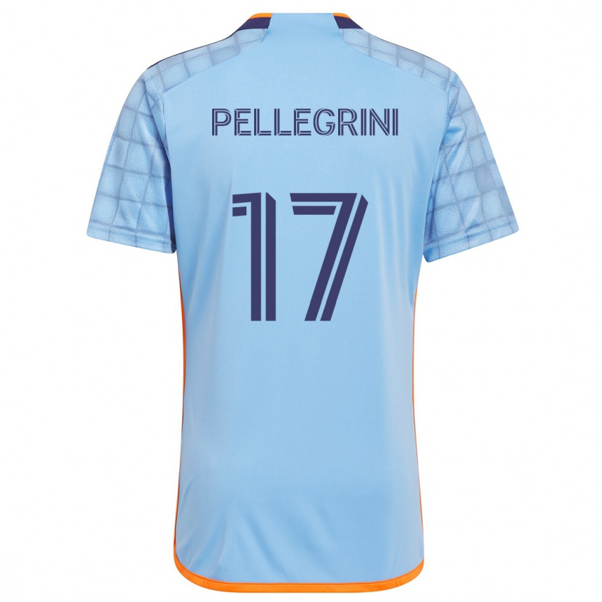 Men Football Matías Pellegrini #17 Blue Orange Home Jersey 2024/25 T-Shirt Nz