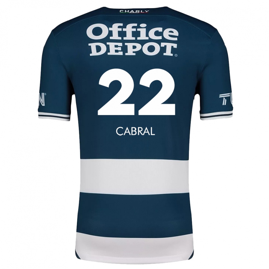 Men Football Gustavo Cabral #22 Blue White Home Jersey 2024/25 T-Shirt Nz