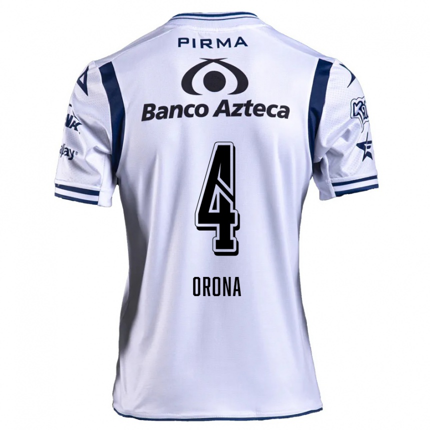 Men Football Efraín Orona #4 White Navy Blue Home Jersey 2024/25 T-Shirt Nz