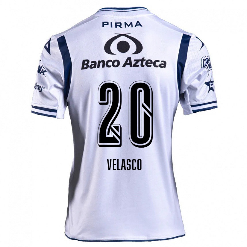 Men Football Kevin Velasco #20 White Navy Blue Home Jersey 2024/25 T-Shirt Nz