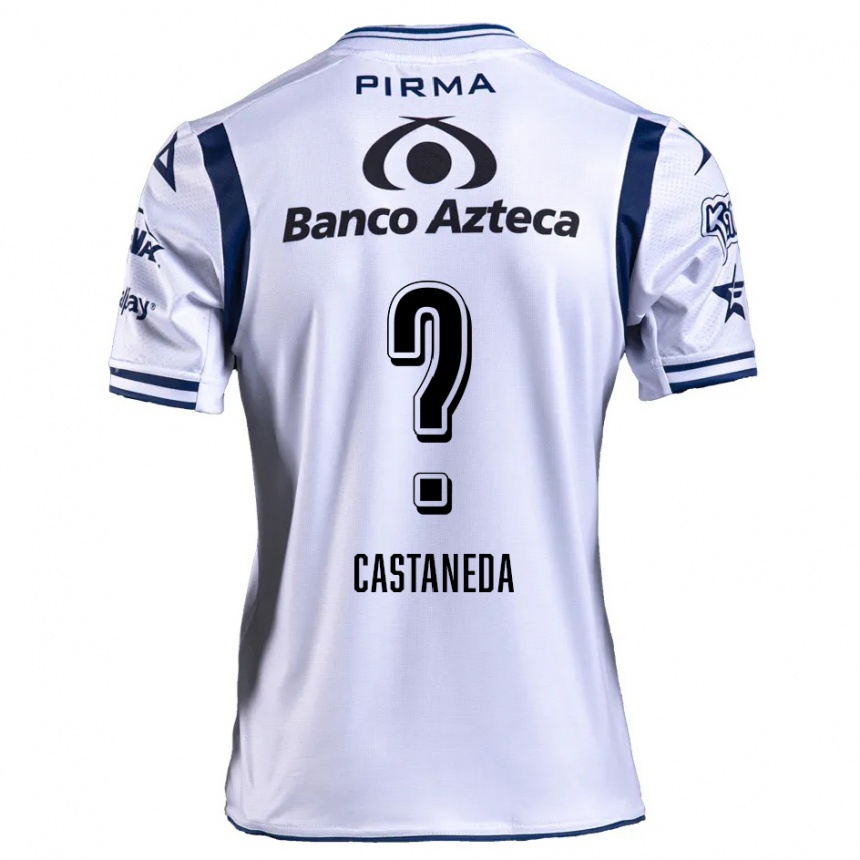 Men Football Christian Castañeda #0 White Navy Blue Home Jersey 2024/25 T-Shirt Nz