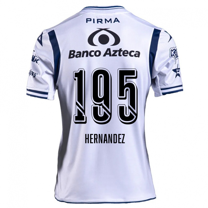 Men Football Daniel Hernández #195 White Navy Blue Home Jersey 2024/25 T-Shirt Nz