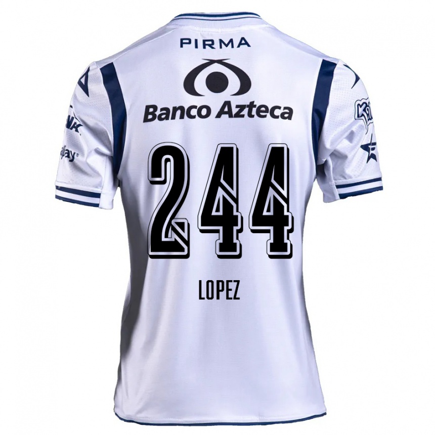 Men Football Daniel López #244 White Navy Blue Home Jersey 2024/25 T-Shirt Nz