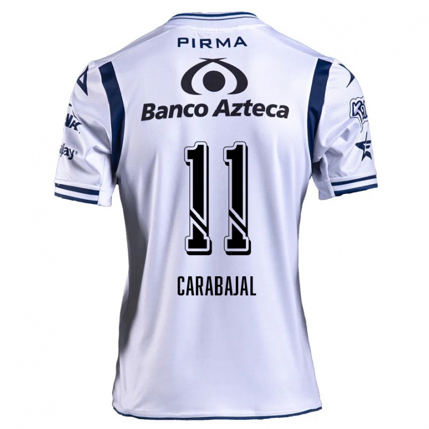 Men Football Gabriel Carabajal #11 White Navy Blue Home Jersey 2024/25 T-Shirt Nz