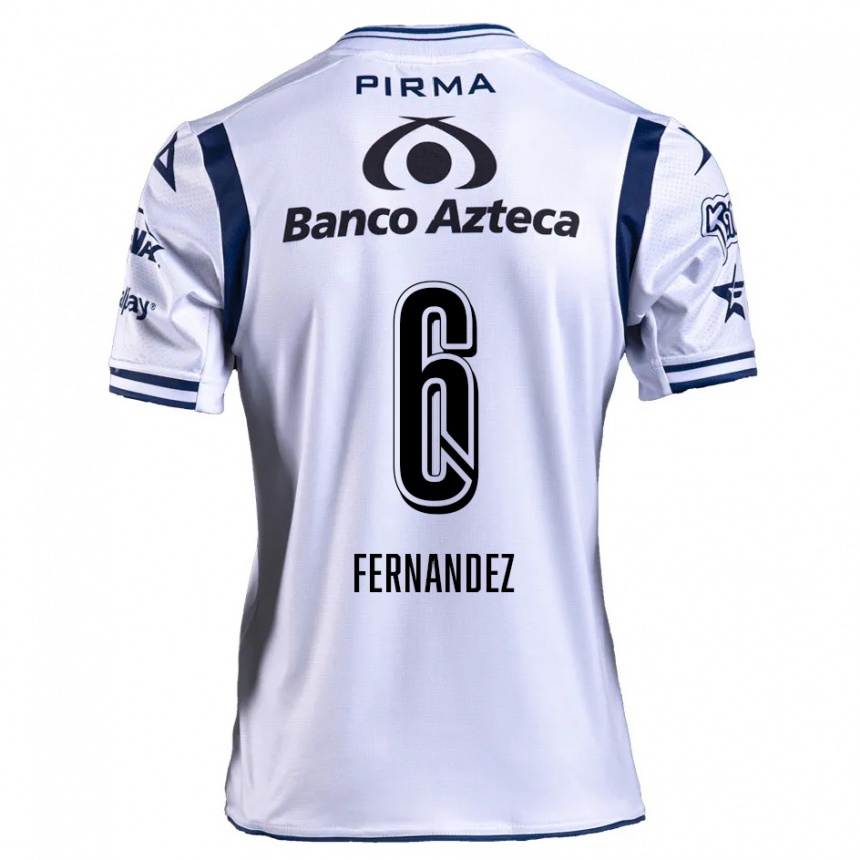 Men Football Liliana Fernández #6 White Navy Blue Home Jersey 2024/25 T-Shirt Nz