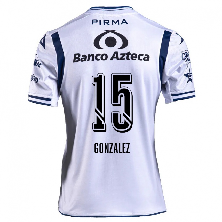 Men Football Jaqueline González #15 White Navy Blue Home Jersey 2024/25 T-Shirt Nz