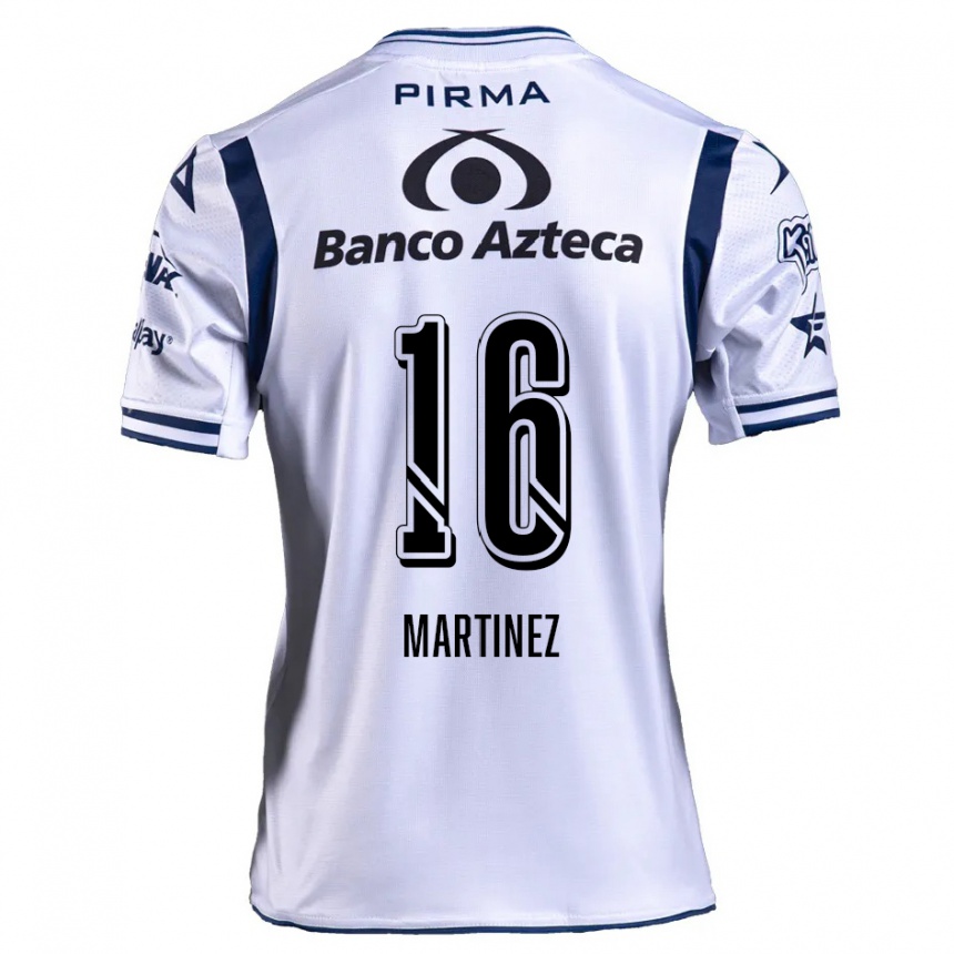 Men Football Dulce Martínez #16 White Navy Blue Home Jersey 2024/25 T-Shirt Nz