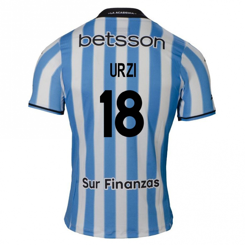 Men Football Agustín Urzi #18 Blue White Black Home Jersey 2024/25 T-Shirt Nz