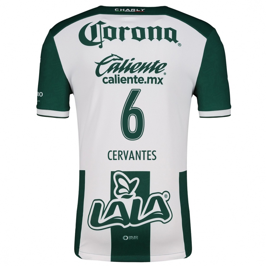 Men Football Alan Cervantes #6 Green White Home Jersey 2024/25 T-Shirt Nz