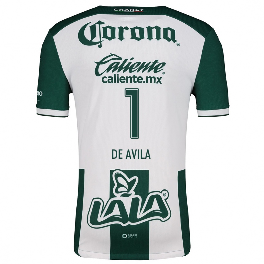 Men Football Hannia De Ávila #1 Green White Home Jersey 2024/25 T-Shirt Nz