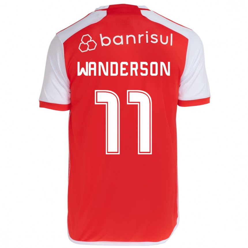 Men Football Wanderson #11 Red White Home Jersey 2024/25 T-Shirt Nz