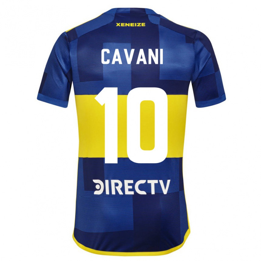 Men Football Edinson Cavani #10 Blue Yellow Home Jersey 2024/25 T-Shirt Nz