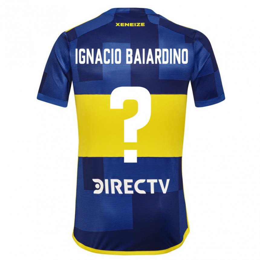 Men Football Juan Ignacio Baiardino #0 Blue Yellow Home Jersey 2024/25 T-Shirt Nz