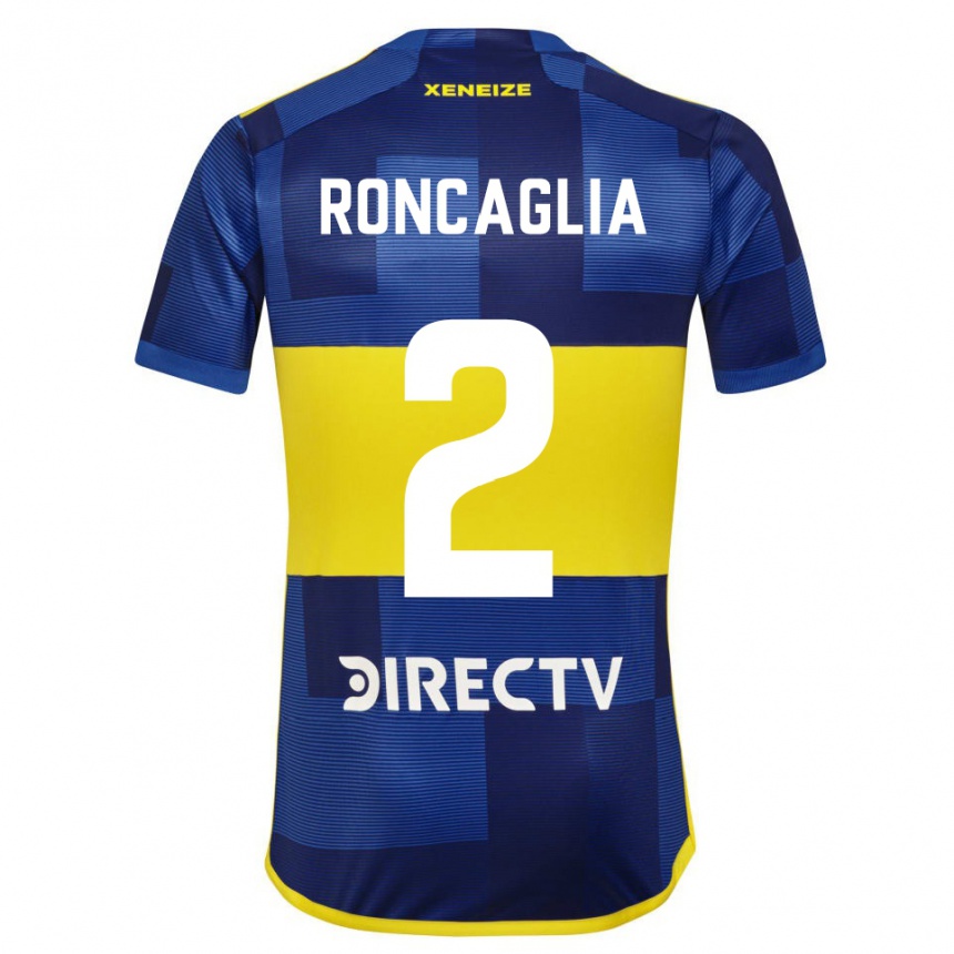 Men Football Facundo Roncaglia #2 Blue Yellow Home Jersey 2024/25 T-Shirt Nz