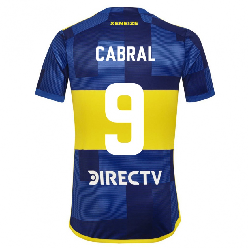 Men Football Bruno Cabral #9 Blue Yellow Home Jersey 2024/25 T-Shirt Nz