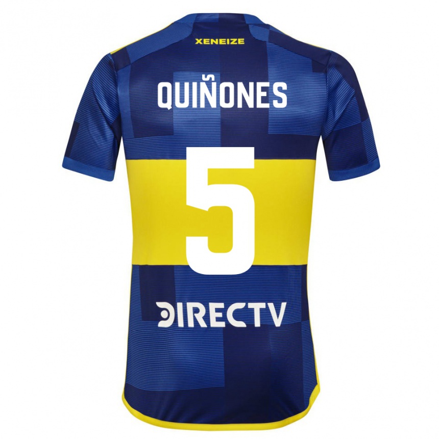 Men Football Florencia Quiñones #5 Blue Yellow Home Jersey 2024/25 T-Shirt Nz