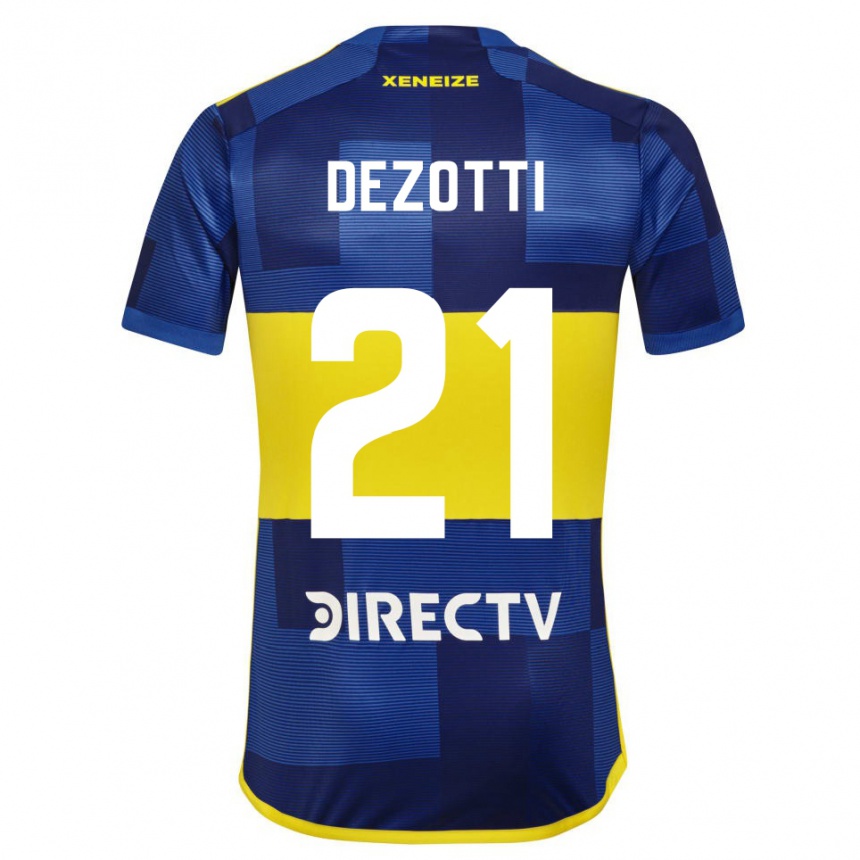 Men Football Martina Dezotti #21 Blue Yellow Home Jersey 2024/25 T-Shirt Nz