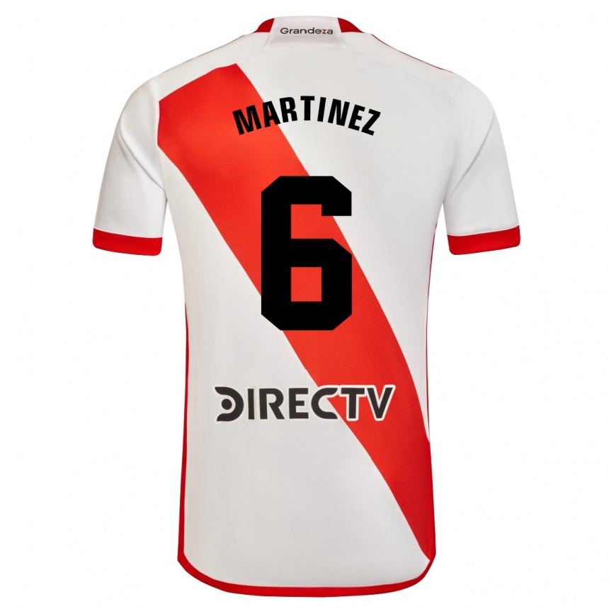 Men Football David Martínez #6 White Red Home Jersey 2024/25 T-Shirt Nz