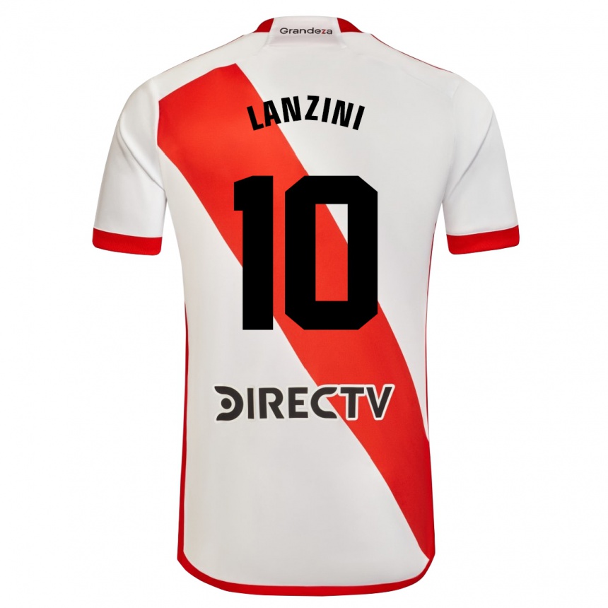 Men Football Manuel Lanzini #10 White Red Home Jersey 2024/25 T-Shirt Nz