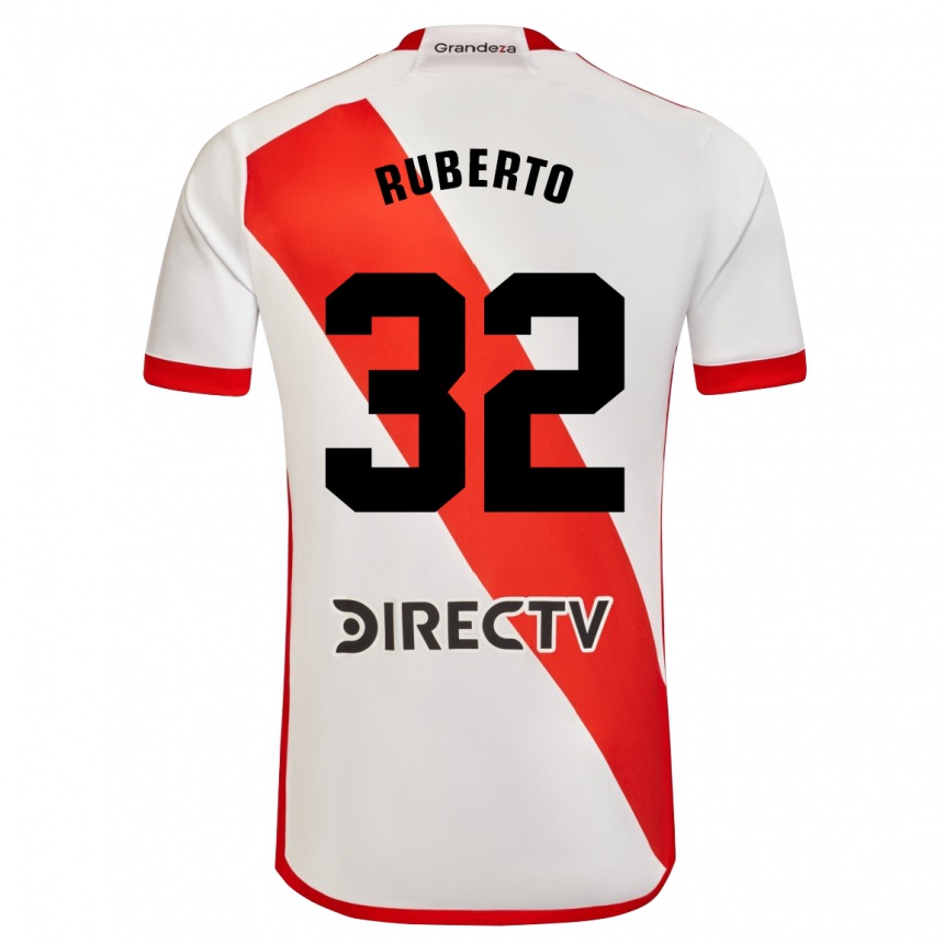 Men Football Agustín Ruberto #32 White Red Home Jersey 2024/25 T-Shirt Nz