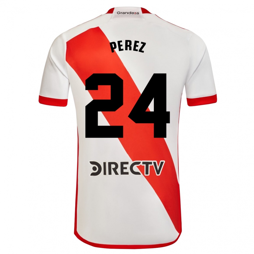 Men Football Enzo Pérez #24 White Red Home Jersey 2024/25 T-Shirt Nz