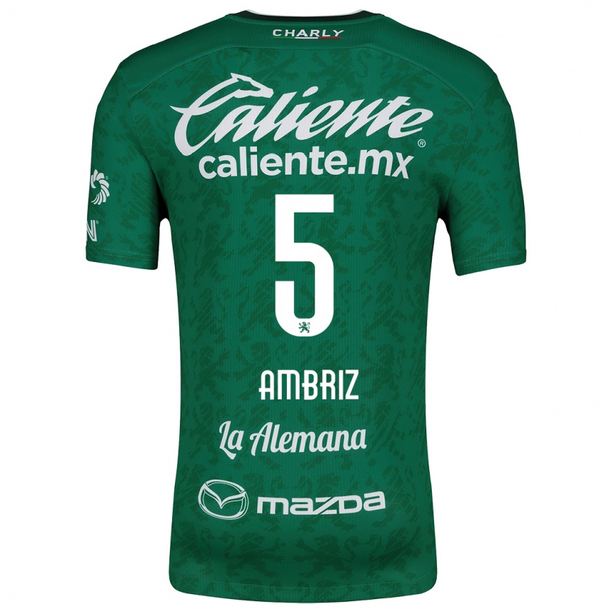 Men Football Fidel Ambríz #5 Green White Home Jersey 2024/25 T-Shirt Nz