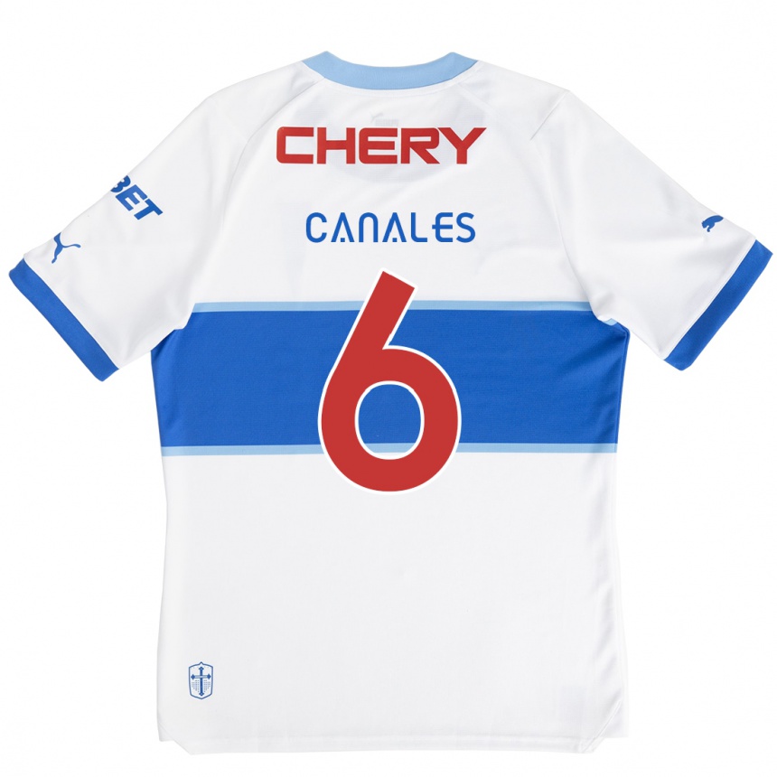 Men Football Alfred Canales #6 White Blue Home Jersey 2024/25 T-Shirt Nz