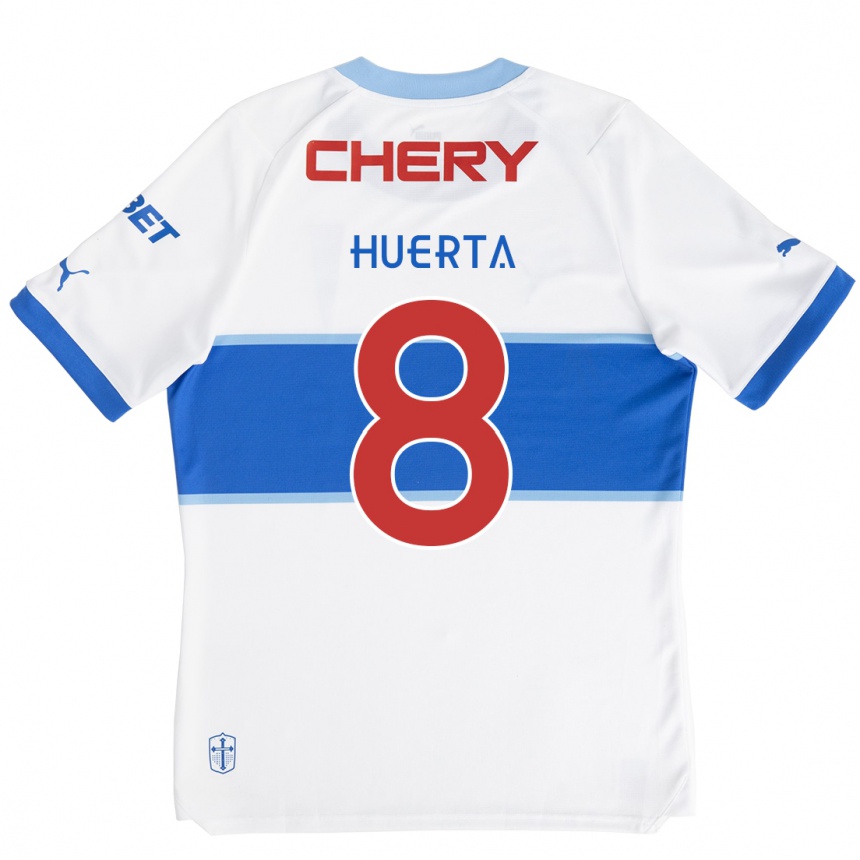 Men Football Valber Huerta #8 White Blue Home Jersey 2024/25 T-Shirt Nz