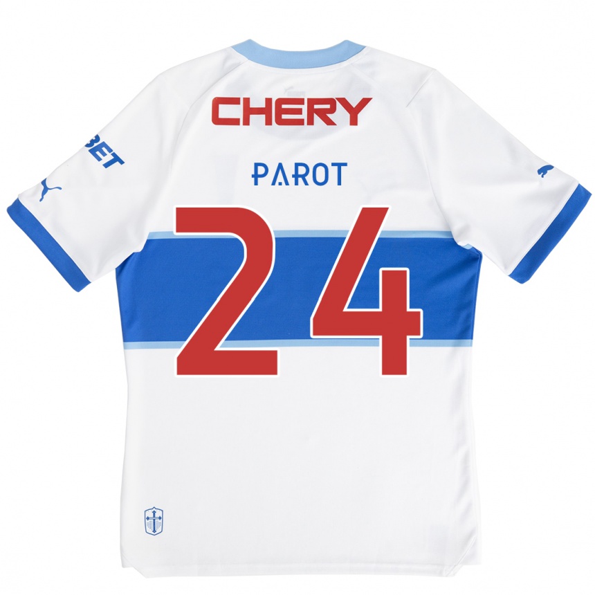 Men Football Alfonso Parot #24 White Blue Home Jersey 2024/25 T-Shirt Nz