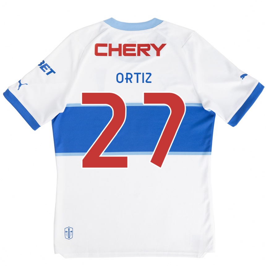 Men Football Jorge Ortiz #27 White Blue Home Jersey 2024/25 T-Shirt Nz