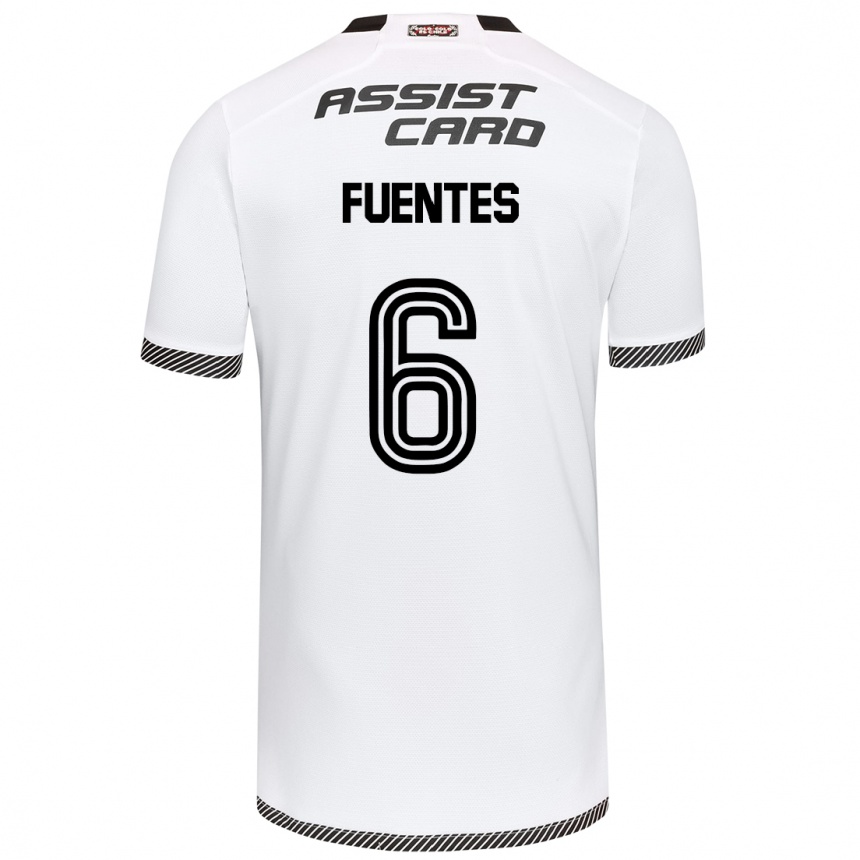 Men Football César Fuentes #6 White Black Home Jersey 2024/25 T-Shirt Nz