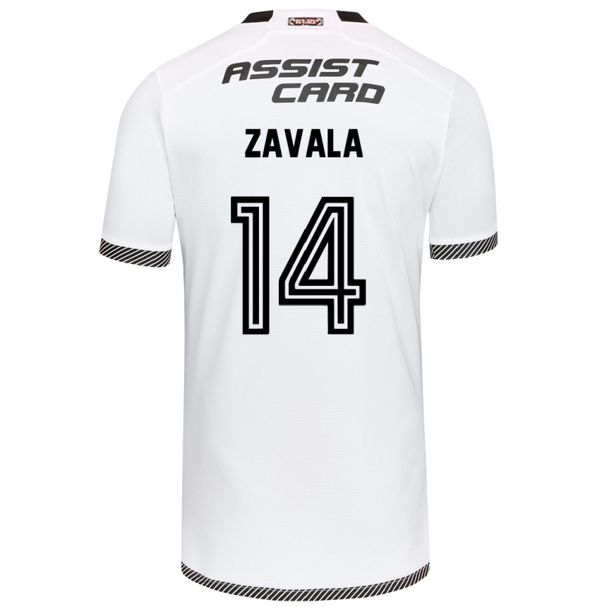 Men Football Cristián Zavala #14 White Black Home Jersey 2024/25 T-Shirt Nz